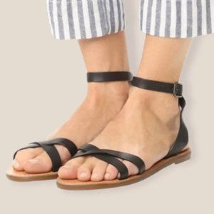 Madewell Women’s Criss Cross Ankle Strap Size 6 1/2 Leather Sandals